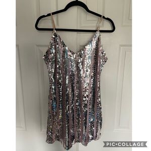 Sparkly pink/silver dress size L